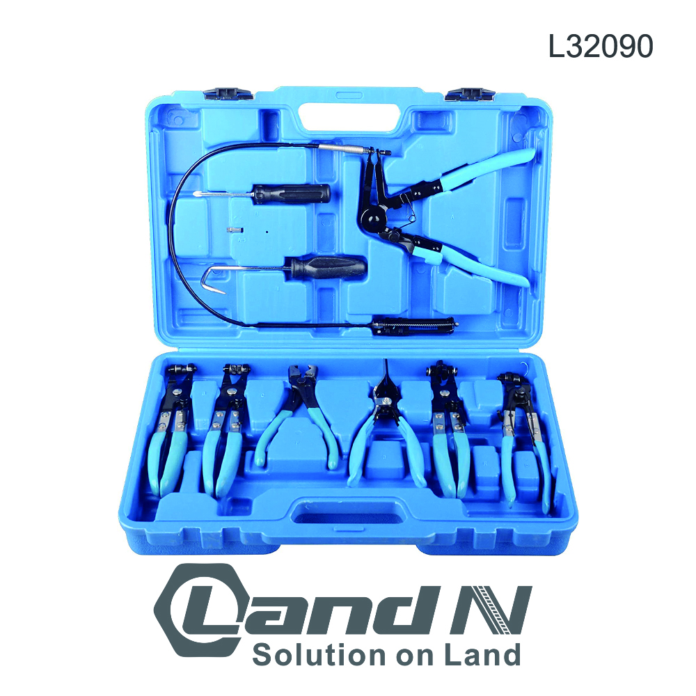 9PC Automotive Wire Long Reach Hose Clamp Pliers Set For Fuel Oil Water Hose L32090