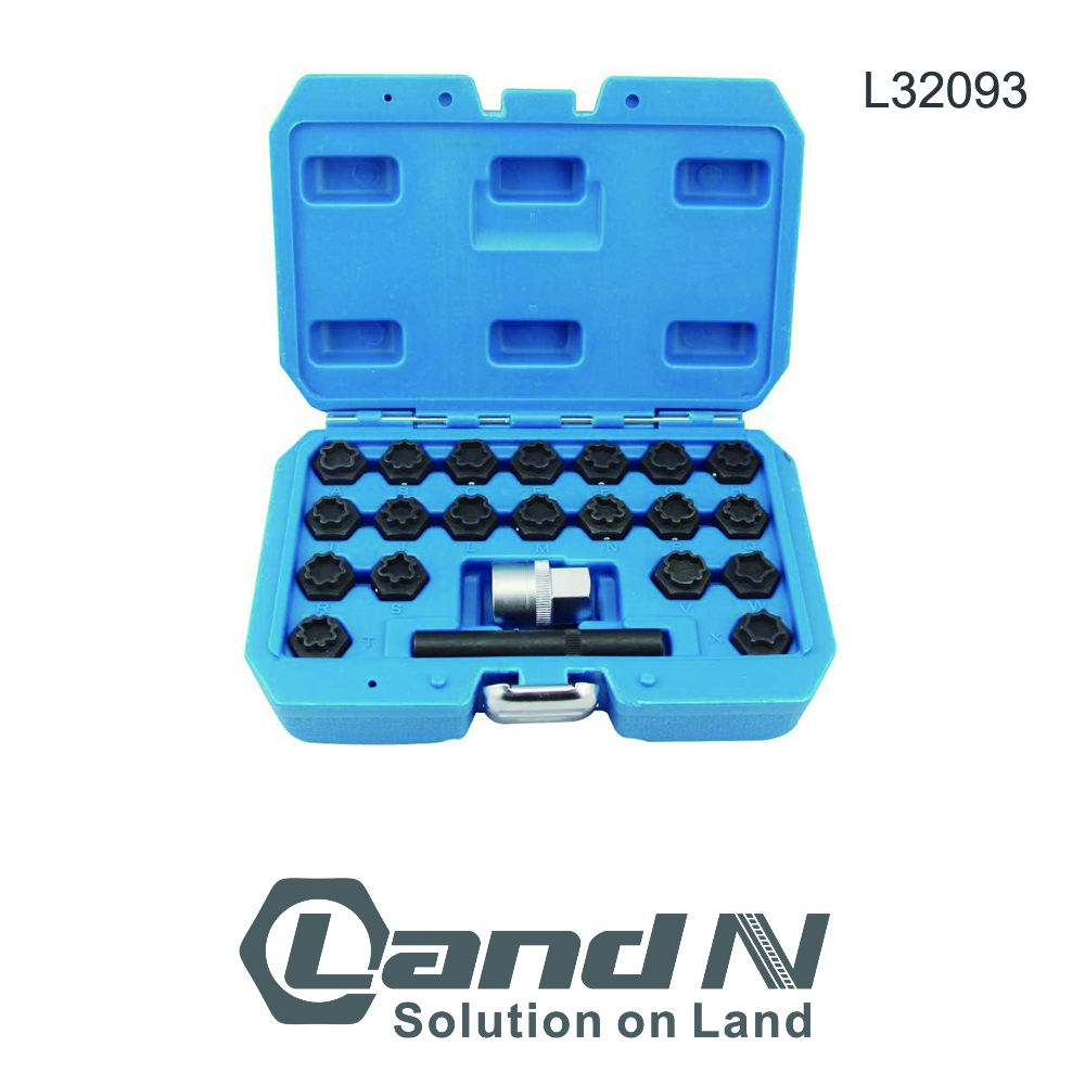 22PC Wheel Locking Key Set Anti-Theft Wheel Rim Lug Nut Master Removal for Audi L32093