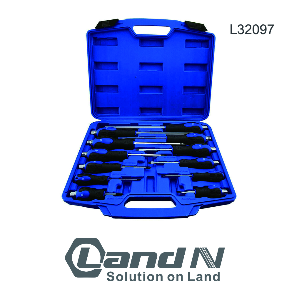 12PC PH & SL Screwdriver Set with Hammer Cap L32097