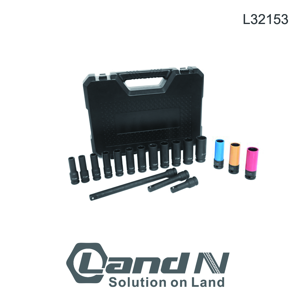 18PC 1/2 Inch Drive Deep Impact Socket set (10-24mm) L32153