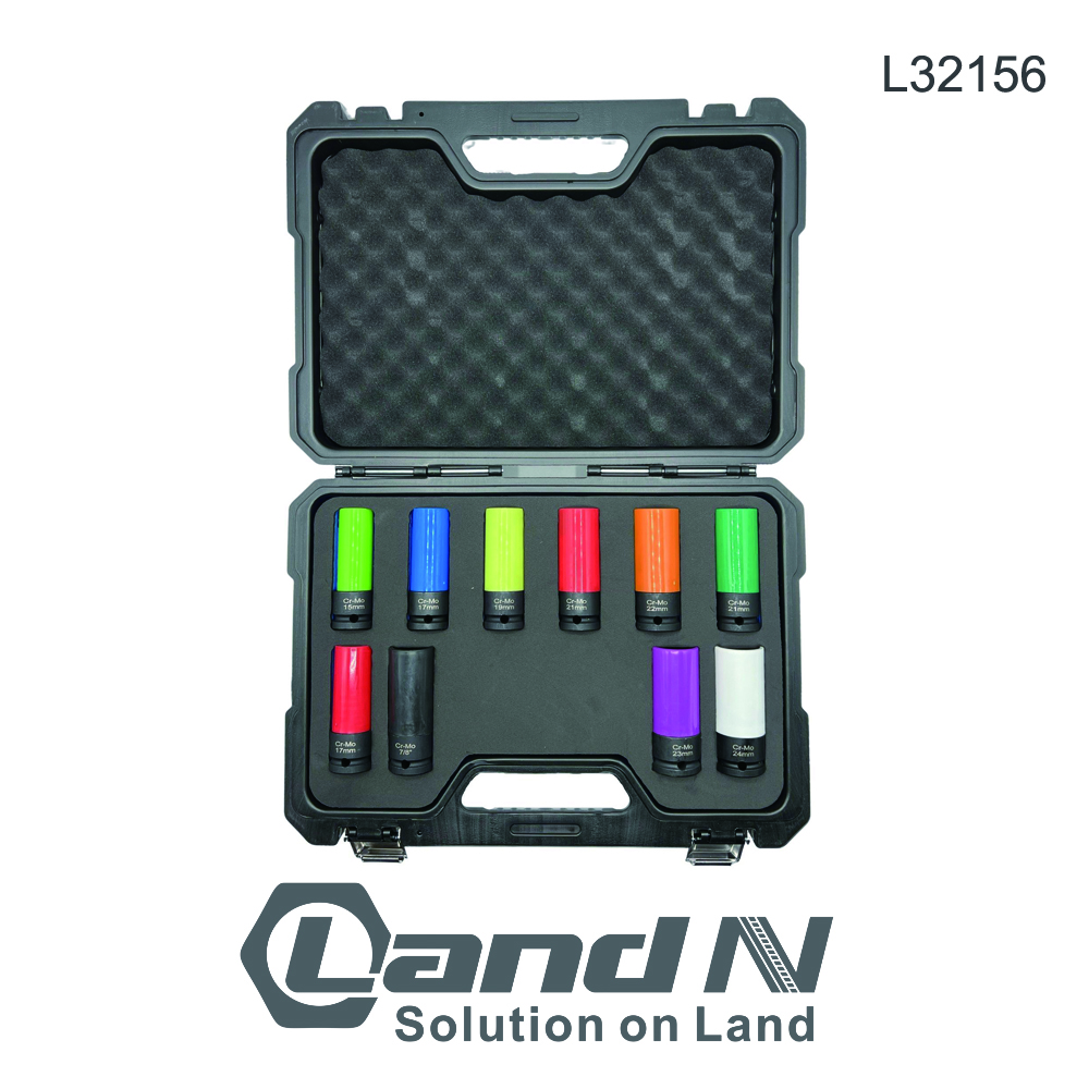 10PC 1/2 Inch Impact Wheel Socket Set (15-24mm) L32156